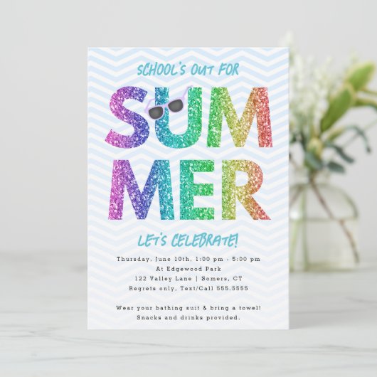 Summer Party, school is uit regenboogjongen Kaart (Staand voorkant)