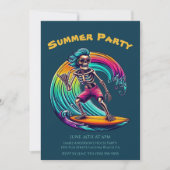 Summer Party - Skeleton Surfer Riding A Wave- Kaart (Voorkant)