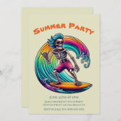 Summer Party - Skeleton Surfer Riding A Wave- Kaart (Voorkant / Achterkant)