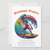Summer Party - Skeleton Surfer Riding A Wave- Kaart (Voorkant)