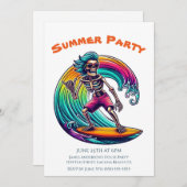 Summer Party - Skeleton Surfer Riding A Wave- Kaart (Voorkant / Achterkant)