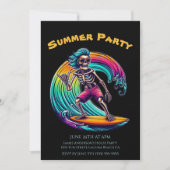 Summer Party - Skeleton Surfer Riding A Wave- Kaart (Voorkant)