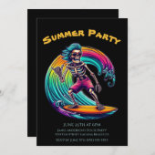 Summer Party - Skeleton Surfer Riding A Wave- Kaart (Voorkant / Achterkant)