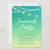 Summer Party String of Lights Waterverf Zee Kaart (Voorkant)