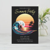Summer Party - Surfen bij zonsondergang Kaart (Staand voorkant)