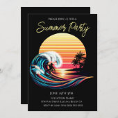 Summer Party - Surfen bij zonsondergang Kaart (Voorkant / Achterkant)