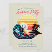 Summer Party - Surfen bij zonsondergang Kaart (Voorkant / Achterkant)
