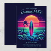 Summer Party - Surfen op de Neon Sunset Kaart (Voorkant / Achterkant)