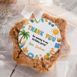 Summer Party Tropical Beach Birthday Ronde Sticker