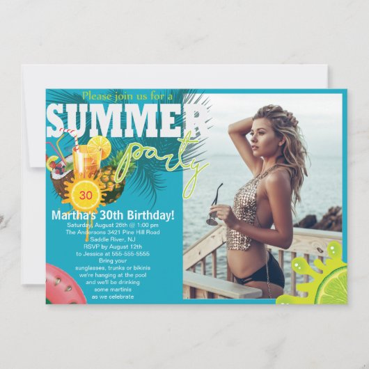 Summer Party Verjaardag Leuk ontwerp Kaart