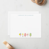 Summer Pastel Ice Cream Personated Stationery Notitiekaartje (Voorkant / Achterkant in situ)