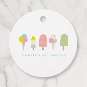 Summer Pastel Ice Cream - persoonlijk Bedankjes Labels