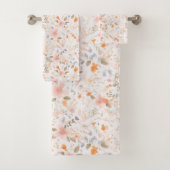 Summer Pastel Waterverf Flowers Bad Handdoek (Insitu)