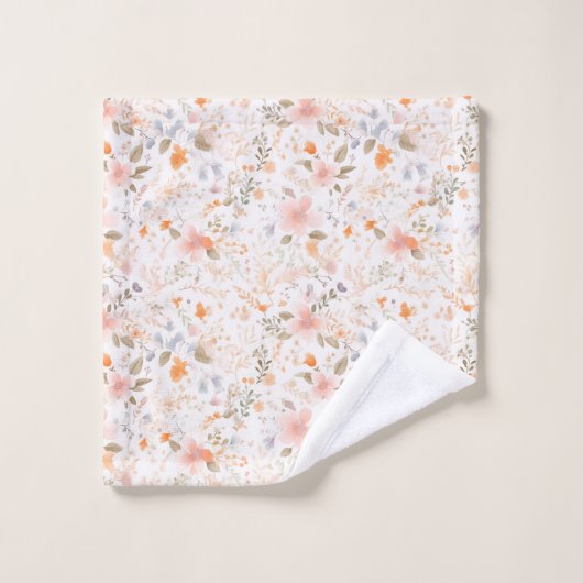 Summer Pastel Waterverf Flowers Bad Handdoek (Wasdoekje)