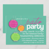 Summer Patio Party Housewarming Invitations Kaart (Voorkant / Achterkant)