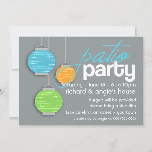 Summer Patio Party Uitnodigingen (Voorkant)