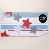 Summer Patriotic Vertical Stripes and Stars Strandlaken (Voorkant)