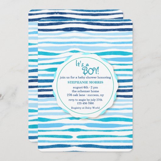 Summer Pattern Baby shower Invitation Kaart (Voorkant / Achterkant)