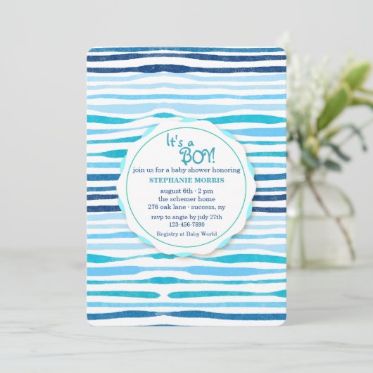 Summer Pattern Baby shower Invitation Kaart (Staand voorkant)