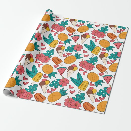 Summer Pattern Cadeaupapier (Uitgerold)