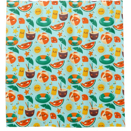 Summer Pattern Douchegordijn (Voorkant)