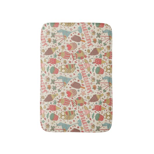 Summer Pattern met Ice Cream Badmat (Voorkant Verticaal)