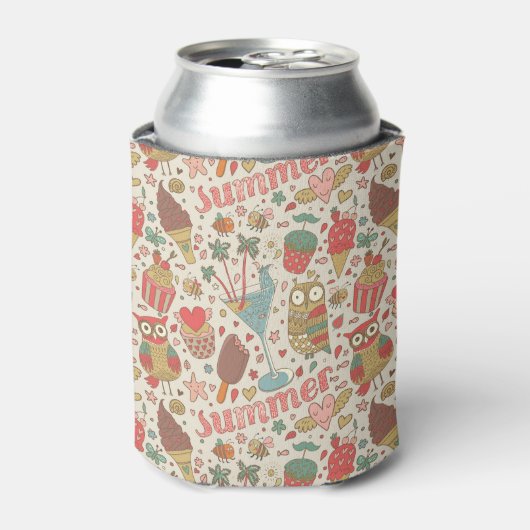 Summer Pattern met Ice Cream Blikjeskoeler (Blikje Voorkant)
