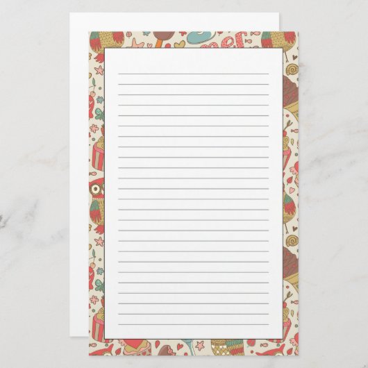 Summer Pattern met Ice Cream Briefpapier (Voorkant / Achterkant)