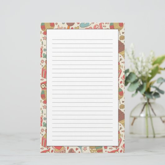 Summer Pattern met Ice Cream Briefpapier (Staand voorkant)