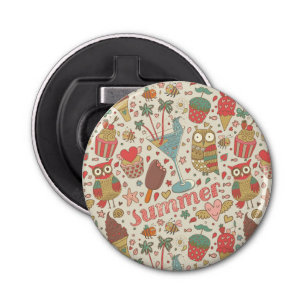 Summer Pattern met Ice Cream Button Flesopener