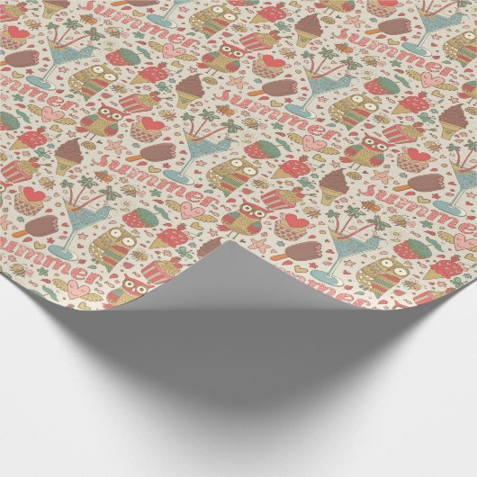 Summer Pattern met Ice Cream Cadeaupapier (Hoek)