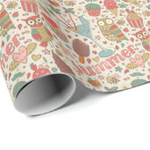 Summer Pattern met Ice Cream Cadeaupapier (Rol Hoek)