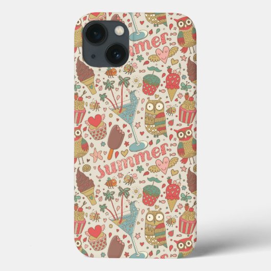 Summer Pattern met Ice Cream Case-Mate iPhone Case (Achterkant)