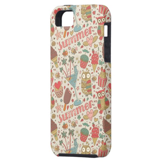Summer Pattern met Ice Cream Case-Mate iPhone Case (Achterkant Links)