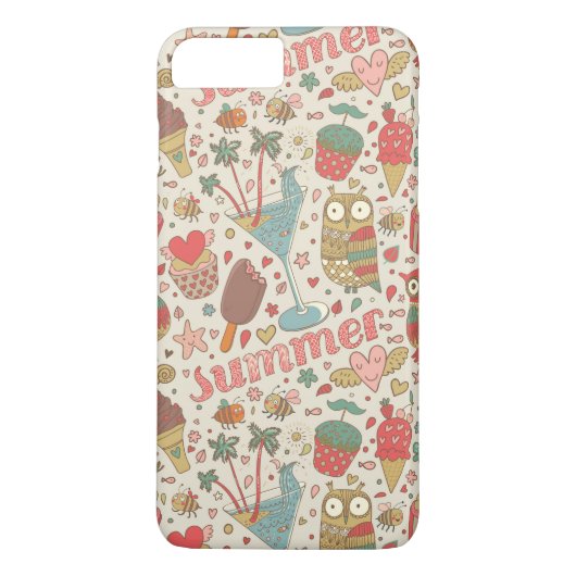 Summer Pattern met Ice Cream Case-Mate iPhone Case (Achterkant)