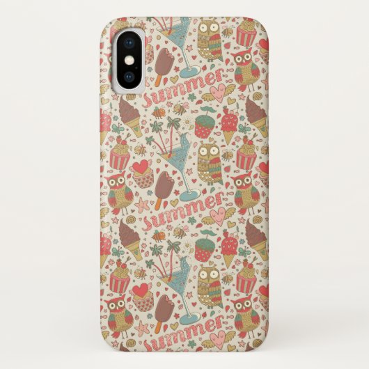 Summer Pattern met Ice Cream Case-Mate iPhone Case (Achterkant)