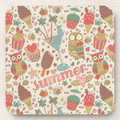 Summer Pattern met Ice Cream Drankjes Onderzetter (Voorkant)