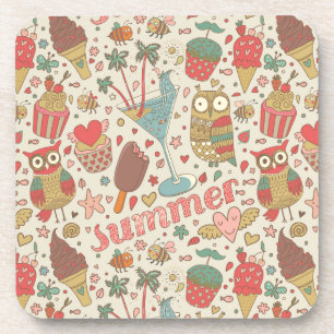 Summer Pattern met Ice Cream Drankjes Onderzetter