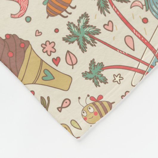 Summer Pattern met Ice Cream Fleece Deken (Hoek)