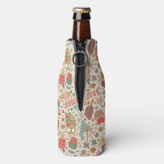 Summer Pattern met Ice Cream Flesjeskoeler (Fles Achterkant)