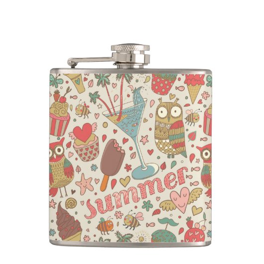 Summer Pattern met Ice Cream Heupfles (Voorkant)