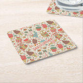 Summer Pattern met Ice Cream Kartonnen Onderzetters (Schuin)