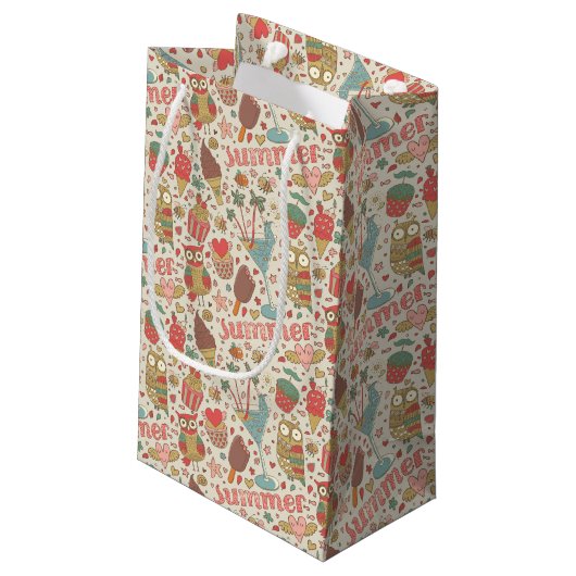 Summer Pattern met Ice Cream Klein Cadeauzakje (Achterkant Gekanteld)