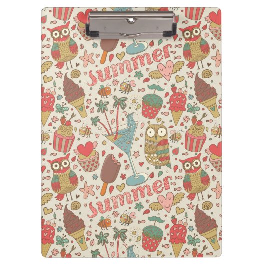 Summer Pattern met Ice Cream Klembord (Voorkant)