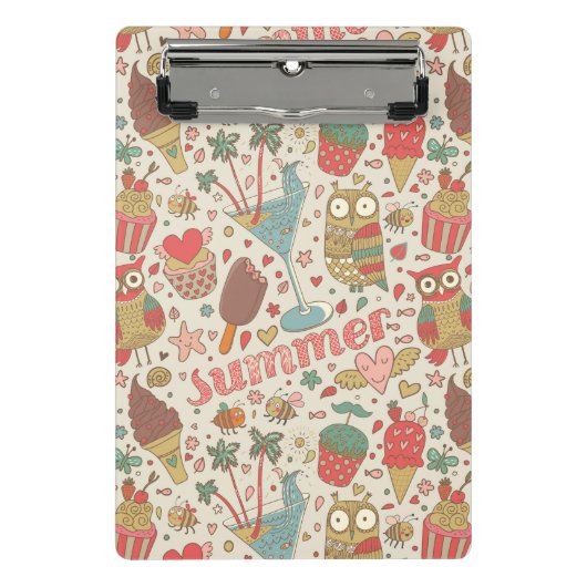 Summer Pattern met Ice Cream Mini Klembord (Voorkant)