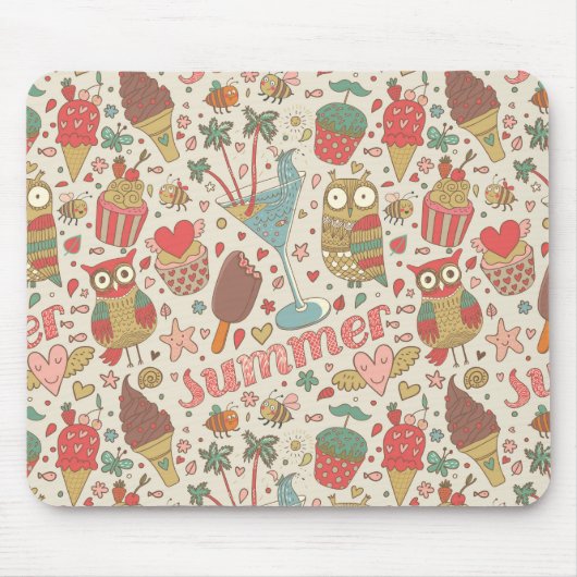 Summer Pattern met Ice Cream Muismat (Voorkant)