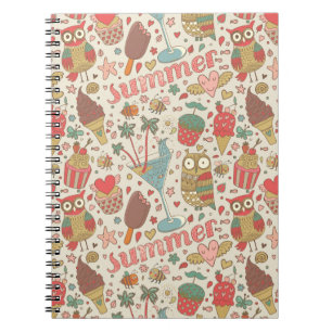 Summer Pattern met Ice Cream Notitieboek