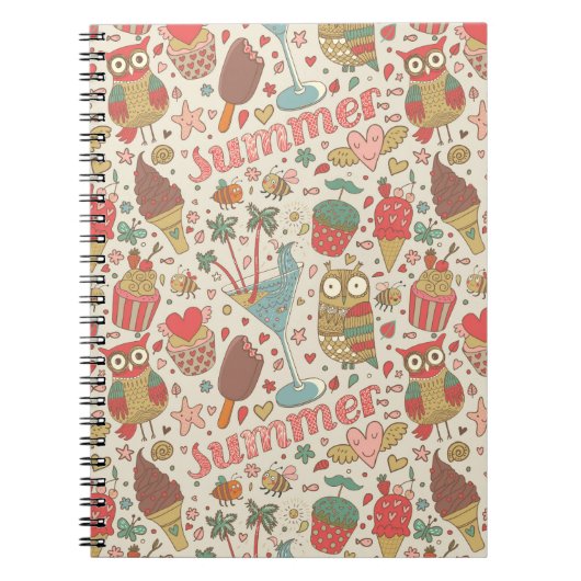 Summer Pattern met Ice Cream Notitieboek (Voorkant)