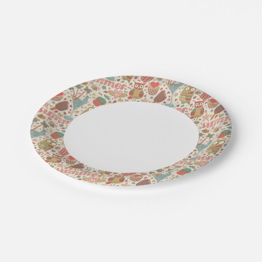 Summer Pattern met Ice Cream Papieren Bordje (Gekanteld)