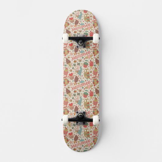 Summer Pattern met Ice Cream Persoonlijk Skateboard (Voorkant)